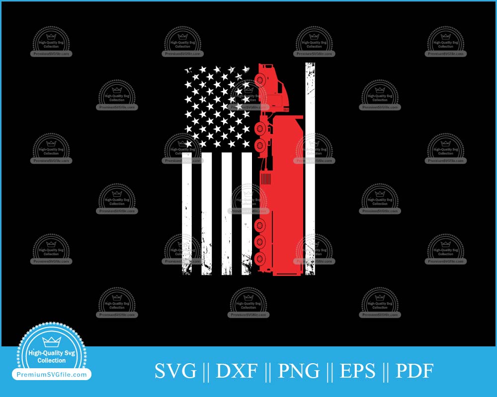 American flag truck svg