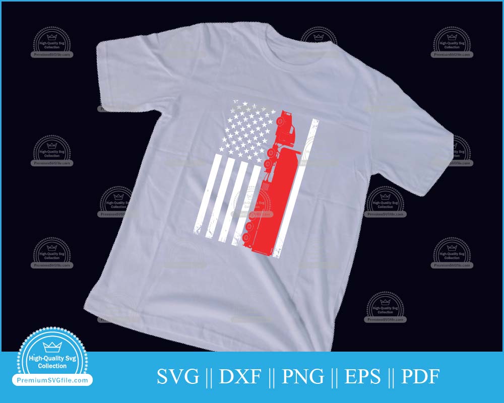 American flag truck svg