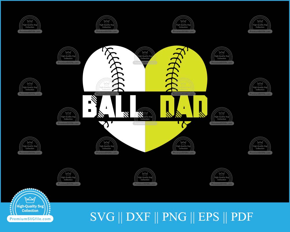 Ball dad Softball Design svg