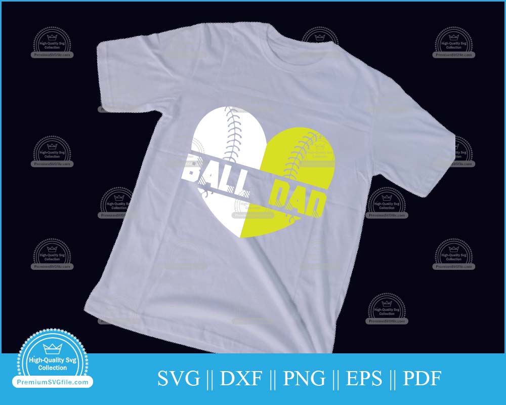 Ball dad Softball Design svg