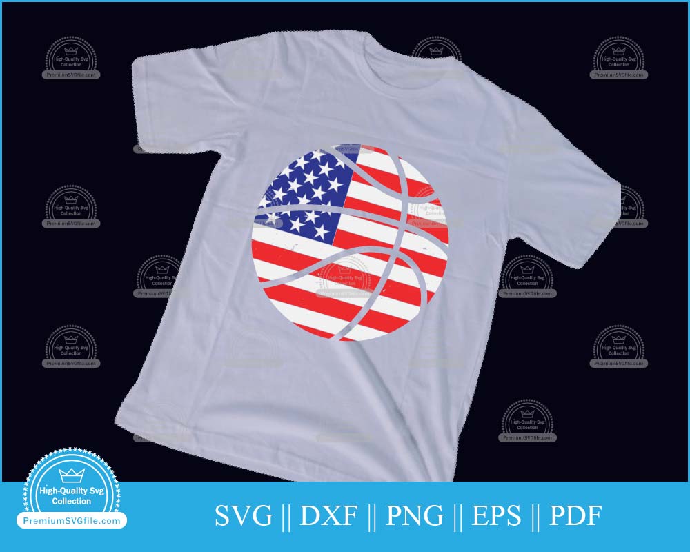 Basketball American flag Sports svg cut file for cricut and silhouette