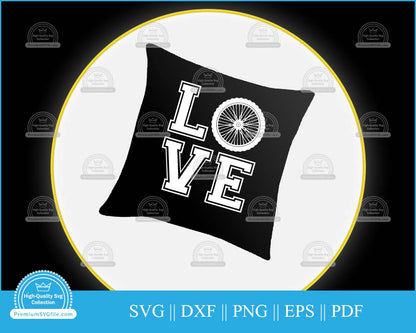 Bicycle love svg printable cut file for cricut and silhouette