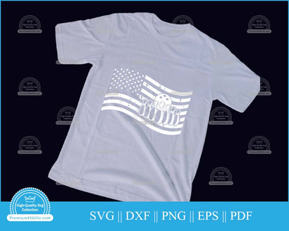 Bowling American flag Sports svg cut file for cricut and silhouette