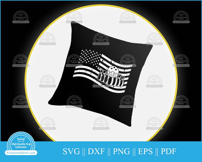 Bowling American flag Sports svg cut file for cricut and silhouette