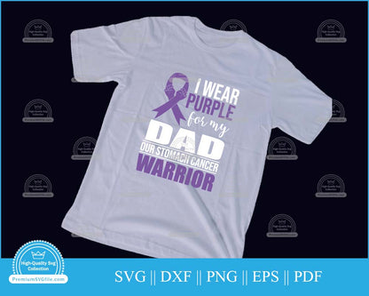 I wear purple for my dad svg cut file for cricut and silhouette