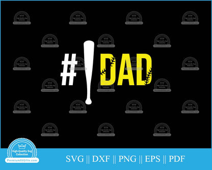 Softball dad Father's Day svg cut file for cricut and silhouette