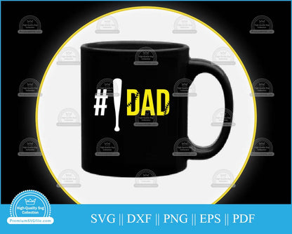 Softball dad Father's Day svg cut file for cricut and silhouette