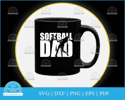 Softball dad Father's Day Design svg