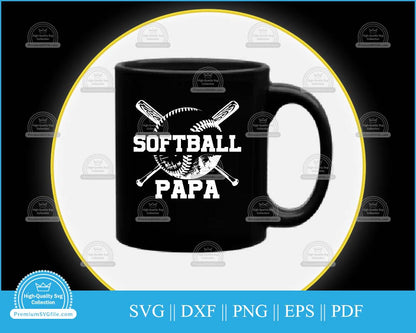 Softball papa Sports Design svg