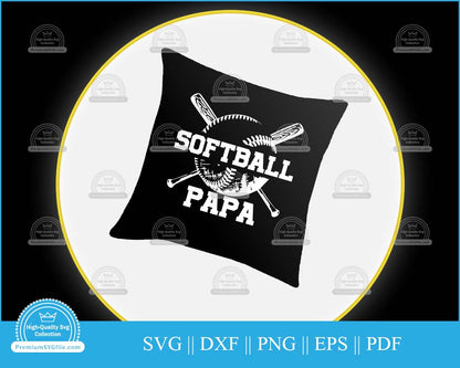 Softball papa Sports Design svg