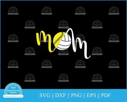 Softball volleyball mom svg Mother's Day Design cut file