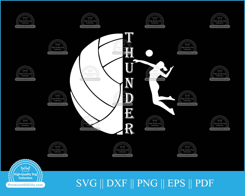 Thunder volleyball svg