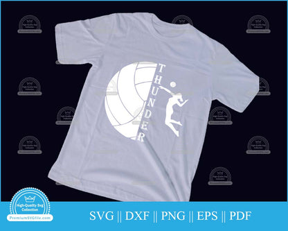 Thunder volleyball svg