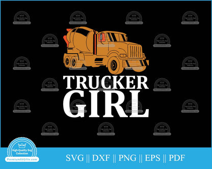 Trucker girl svg