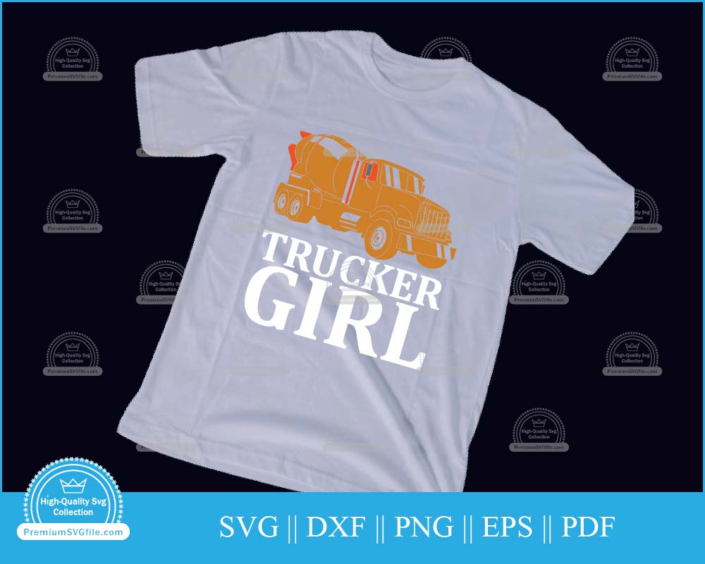 Trucker girl svg