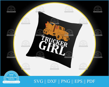 Trucker girl svg